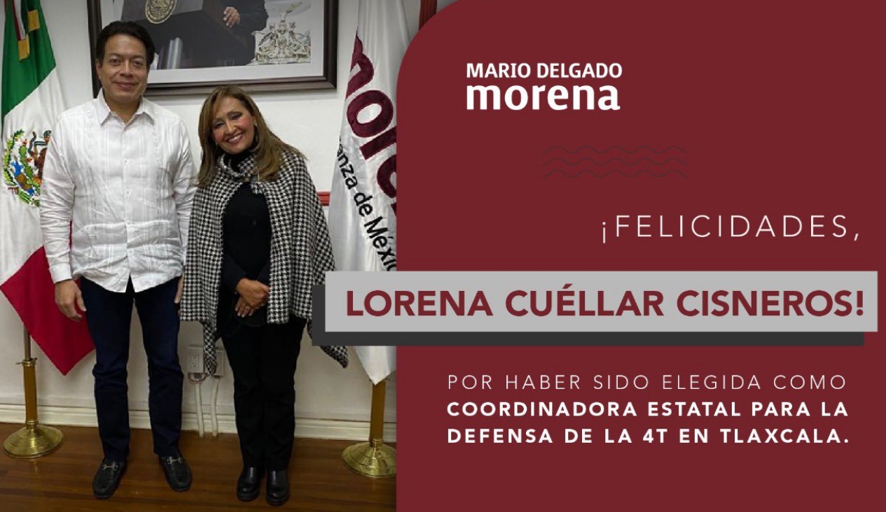 Lorena Cuellar Cisneros será la candidata a Tlaxcala por MORENA