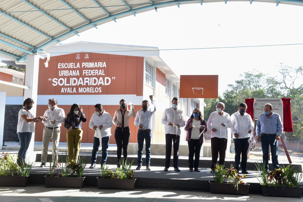 Entrega Gobierno de Morelos obras de infraestructura educativa y carretera en Ayala
